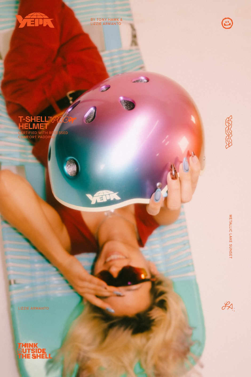 T-SHELL PRO HELMET - LIZZIE/METALLIC LAKE SUNSET